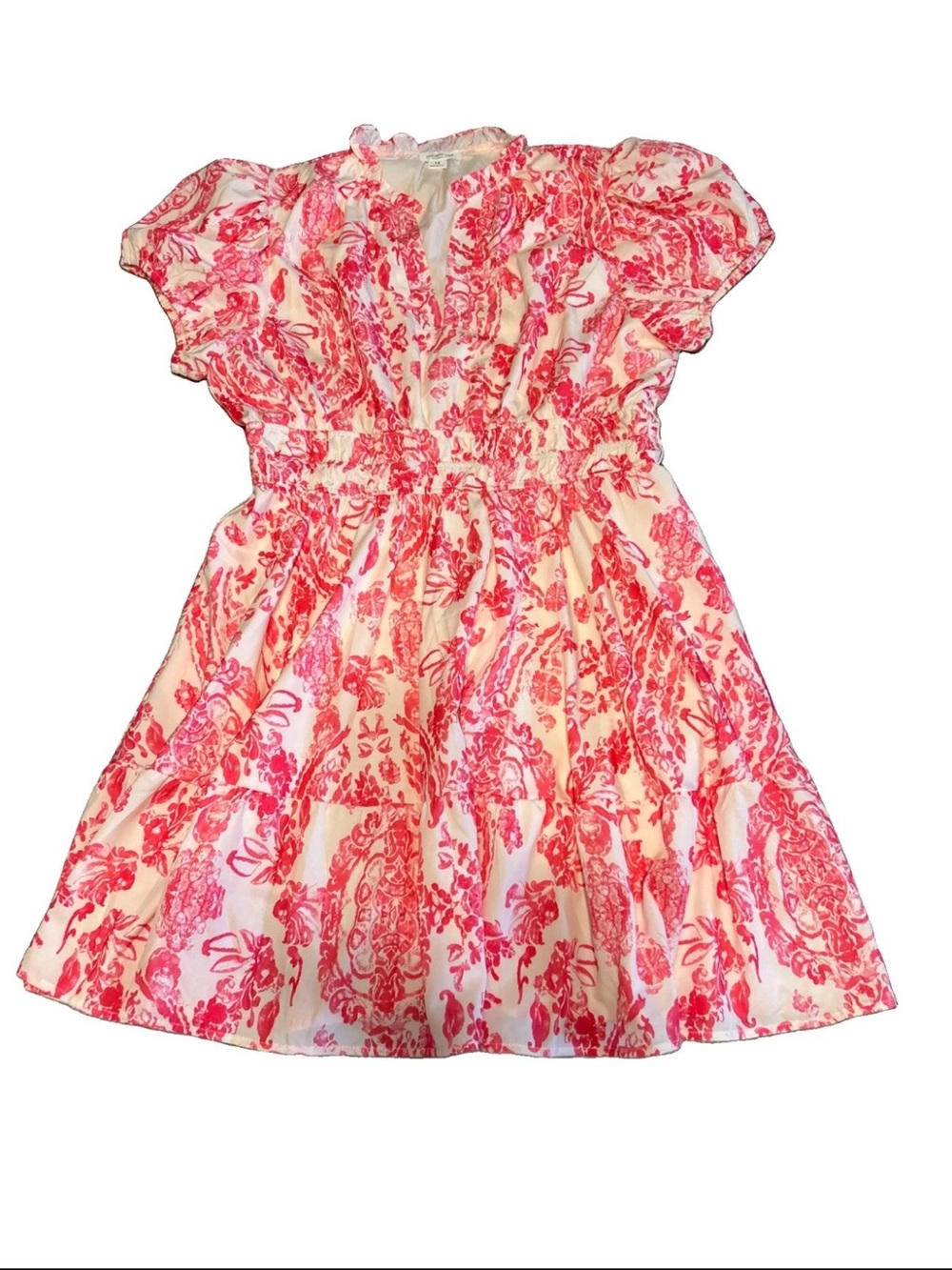Chic Soul Boutique Pink Abstract Floral Dress 1X BOHO